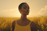 South African woman portrait standing flower. AI generated Image by rawpixel.