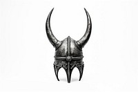 Horned scandinavian helmet white background monochrome taxidermy. AI generated Image by rawpixel.