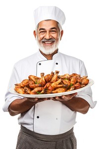 Peruvian Grilled Chicken holding adult chef. 