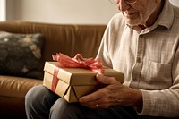 Senior man adult gift box. AI generated Image by rawpixel.