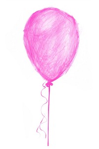 Pink balloon drawing paper white background. 