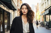 Asian model portrait jacket blazer. AI generated Image by rawpixel.