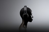 Silhouette headphones headset adult. AI generated Image by rawpixel.