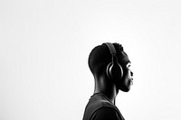 Silhouette headphones silhouette portrait. AI generated Image by rawpixel.