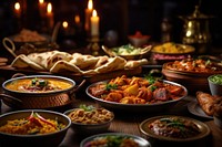 South asian food dinner supper. AI generated Image by rawpixel.