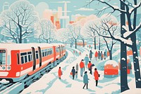 Winter subway outdoors vehicle train. AI generated Image by rawpixel.