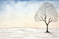 Winter sketch cartoon drawing. AI generated Image by rawpixel.