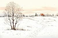 Winter sketch architecture outdoors. AI generated Image by rawpixel.