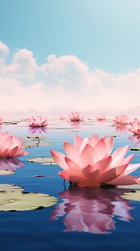 Lotus flower outdoors nature. AI generated Image by rawpixel.