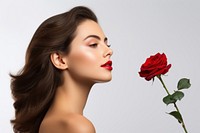 Red rose portrait flower adult. AI generated Image by rawpixel.