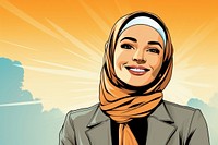 Confident Muslim businesswoman smiling portrait adult smile. AI generated Image by rawpixel.