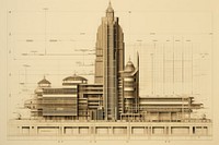 Modern hight building diagram architecture drawing. AI generated Image by rawpixel.
