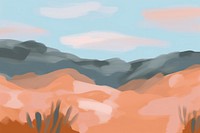 Landscape painting backgrounds mountain. AI generated Image by rawpixel.