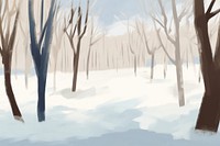 Winter landscape outdoors painting. 