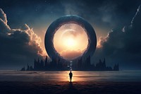 Celestial astronomy landscape outdoors. AI generated Image by rawpixel.