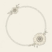Sunflower pattern drawing circle. AI generated Image by rawpixel.