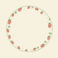 Strawberry pattern circle embroidery. AI generated Image by rawpixel.