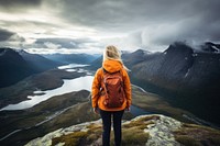 Female hiker adventure mountain outdoors. AI generated Image by rawpixel.
