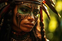 A tribal of amazon forest adult tribe celebration. AI generated Image by rawpixel.
