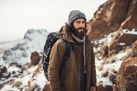 Latino man hiking adventure outdoors. AI generated Image by rawpixel.