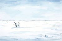 Polar bear and snow cartoon sketch mammal. AI generated Image by rawpixel.