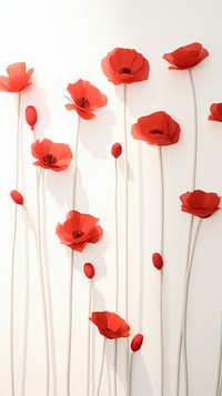 Poppy love flowers wall petal plant. AI generated Image by rawpixel.