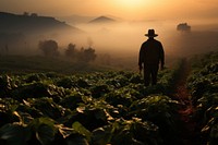 Coffee field agriculture outdoors walking. AI generated Image by rawpixel.