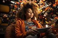 African woman portrait reading adult. AI generated Image by rawpixel.