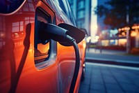 Electric car charging in charge station vehicle light transportation. AI generated Image by rawpixel.