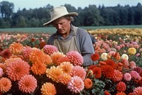 Bouquet of flowers outdoors nature farmer. AI generated Image by rawpixel.