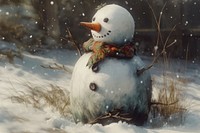 Snowman snowman outdoors winter. AI generated Image by rawpixel.