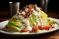 A plate of wedge salad vegetable lettuce food. AI generated Image by rawpixel.