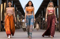 Outfits trend summer in Thailand 2023 walking adult transportation. AI generated Image by rawpixel.