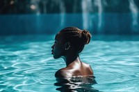 African American women swimming vacation sports. AI generated Image by rawpixel.