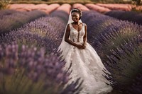 African wedding bride lavender. AI generated Image by rawpixel.