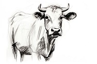 Cow drawing livestock mammal. AI generated Image by rawpixel.