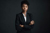 Woman portrait standing blazer. AI generated Image by rawpixel.