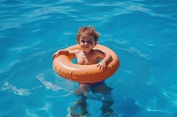 Swimming pool recreation floating portrait. AI generated Image by rawpixel.