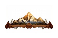 Mountain border nature art white background. AI generated Image by rawpixel.
