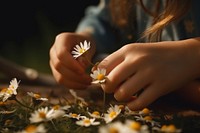 Daisy flower petal finger. AI generated Image by rawpixel.