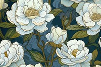 Camelia flower art wallpaper pattern. AI generated Image by rawpixel.