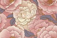 Camelia flower art wallpaper pattern. AI generated Image by rawpixel.