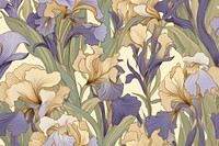 Iris flower pattern plant art. 