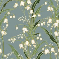 Lily of the valley flower pattern plant art. AI generated Image by rawpixel.