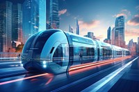 Smart city train transportation vehicle. AI generated Image by rawpixel.