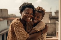 Mother portrait hugging smile. AI generated Image by rawpixel.