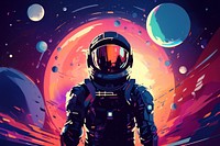 Space man helmet night exploration. AI generated Image by rawpixel.
