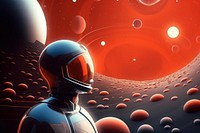 Space man nature helmet adult. AI generated Image by rawpixel.