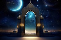 Ramadan sky architecture astronomy. AI generated Image by rawpixel.