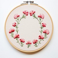 Carnation circle border embroidery pattern textile. AI generated Image by rawpixel.
